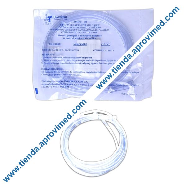 Cánula nasal desechable para oxígenoterapia — 1 pieza