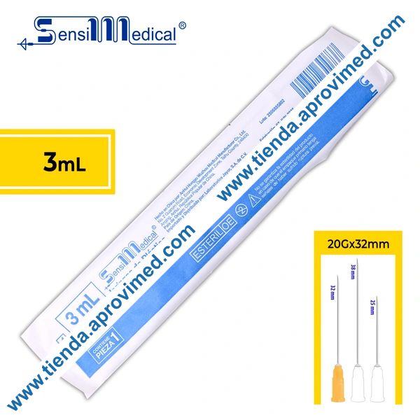 Jeringa hipodérmica 3 ml con aguja 20G — SensiMedical