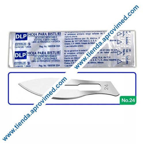 Hoja de bisturí de acero inoxidable No. 24 — 1 pieza