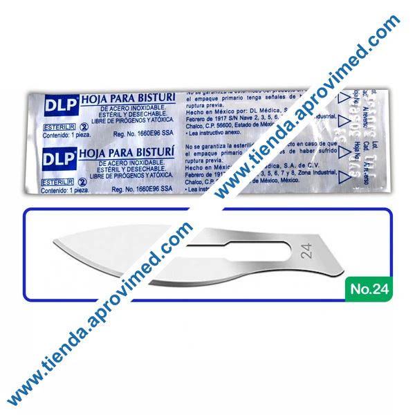 Hoja de bisturí de acero inoxidable No. 24 — 1 pieza