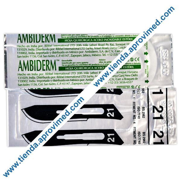 Hoja de bisturí de acero inoxidable No. 21 — 1 pieza
