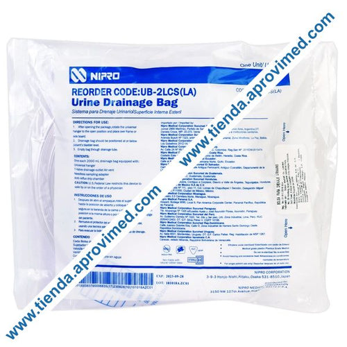 Bolsa de drenaje urinario desechable — Capacidad 2 Lts