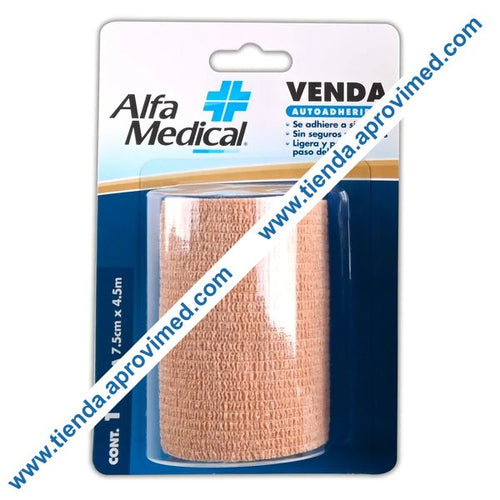 Venda elástica autoadherible de piel 7.5 cm x 4.5 m