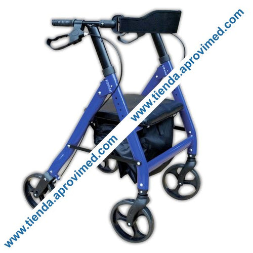 Andadera móvil de aluminio Eko-Mobility con canastilla azul