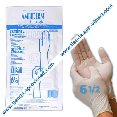 Guantes de látex estériles para cirugía — Talla 6-1/2