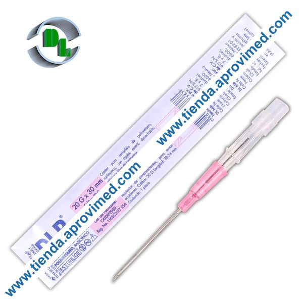 Catéter intravenoso radiopaco 20G rosa para infusiones seguras