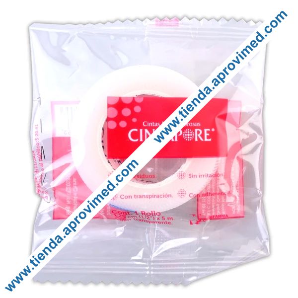 Cinta adhesiva microporosa transparente para heridas - Rollo 5 m