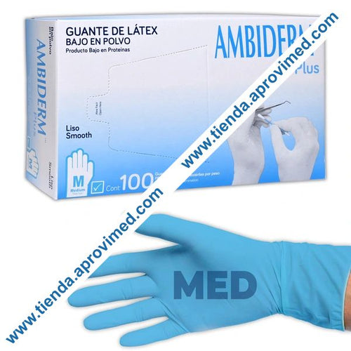 Guantes de látex para exploración médica — Paquete 100 pzas