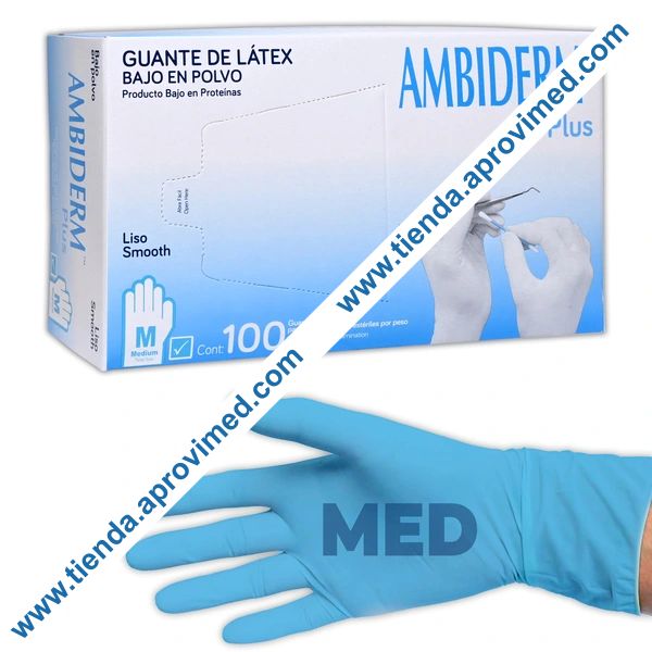 Guantes de látex para exploración médica — Paquete 100 pzas
