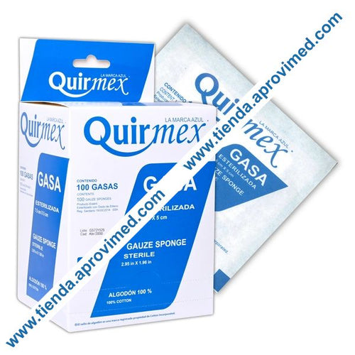 Gasa estéril para heridas 7.5x5 cm — Paquete 100 pzas