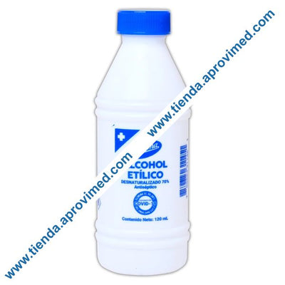 Alcohol etílico 70% para desinfección — Frasco 120 ml