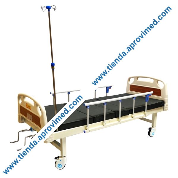 Cama hospitalaria manual de lujo con ruedas — Color beige 200x90 cm
