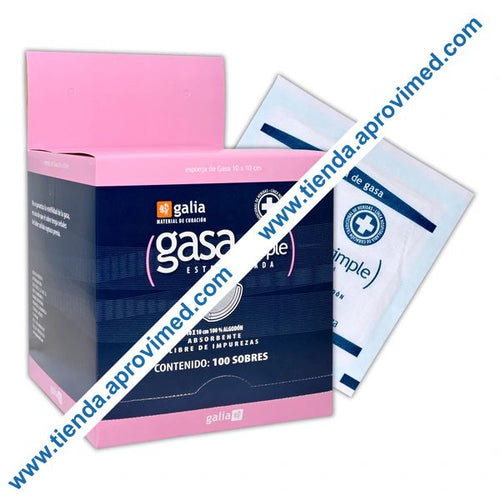 Gasa estéril de algodón 10x10 cm — Paquete 100 piezas