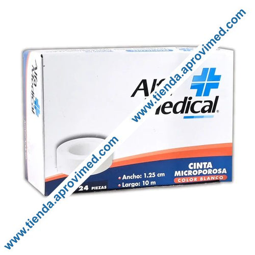 Cinta adhesiva microporosa para heridas — Rollo de 10 m