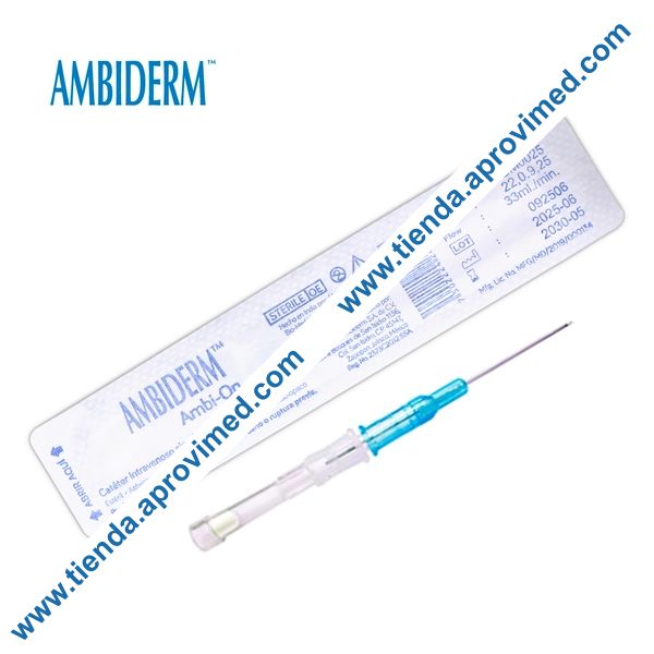 Catéter intravenoso radiopaco 22G — Color azul con 1 pza