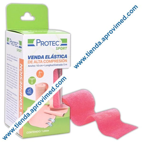 Venda elástica de alta compresión para lesiones PROTEC SPORT 10 cm x 5 m
