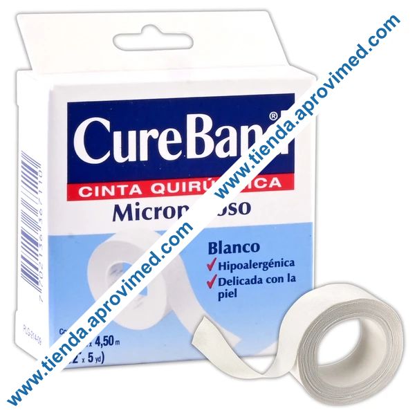 Cinta adhesiva microporosa para heridas — Rollo 1.25 cm x 4.5 m