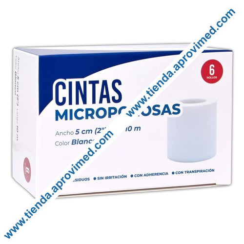 Cinta adhesiva microporosa para heridas — Rollo 5 cm x 10 m