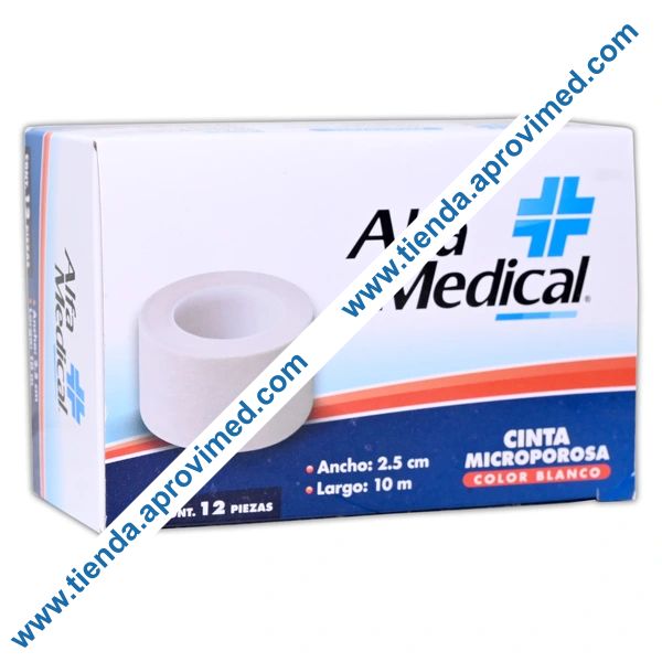 Cinta adhesiva microporosa para heridas — Rollo de 10 m