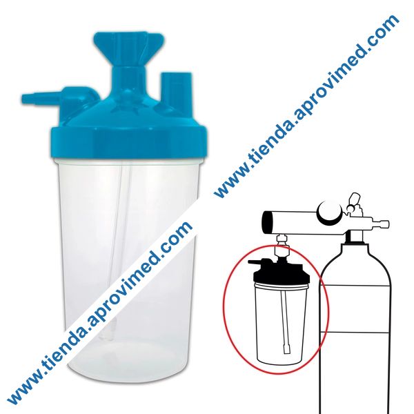 Vaso humidificador para oxígeno — 1 pieza