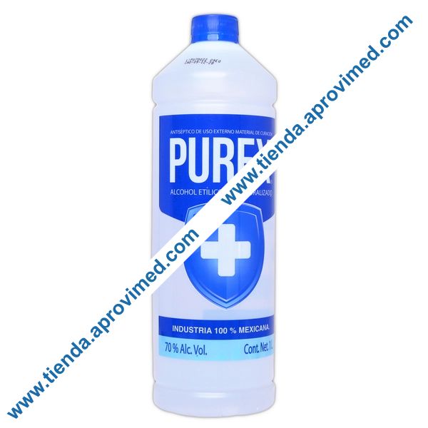 Alcohol etílico desnaturalizado 70% Purex — Frasco 1000 ml