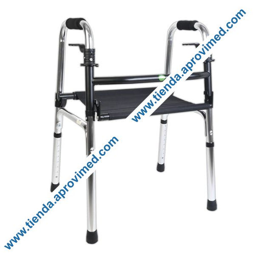 Andadera de aluminio con asiento Eko-Mobility para mayor seguridad y apoyo