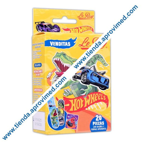 Venditas adhesivas infantiles Hot-Wheels — Caja 20 pzas