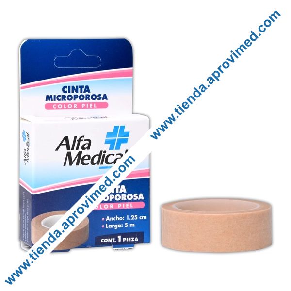 Cinta adhesiva microporosa color piel para heridas - Rollo 5 m