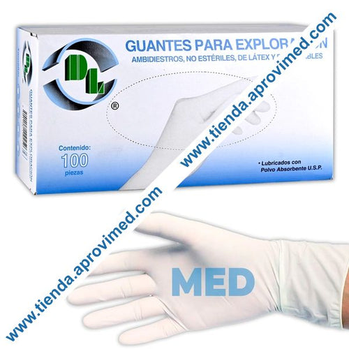 Guantes de látex para exploración — Paquete de 100 piezas