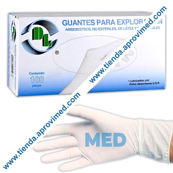 Guantes de látex para exploración — Paquete de 100 piezas