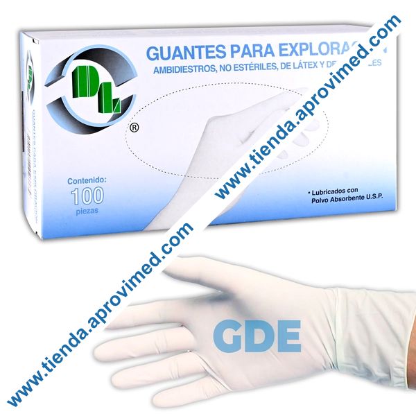 Guantes de látex para exploración — Paquete 100 piezas
