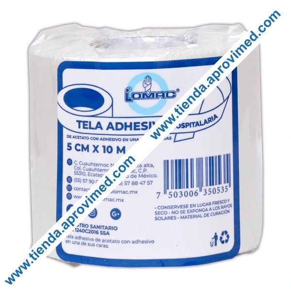Cinta adhesiva de tela hipoalergénica para heridas — Rollo 5 cm x 10 m