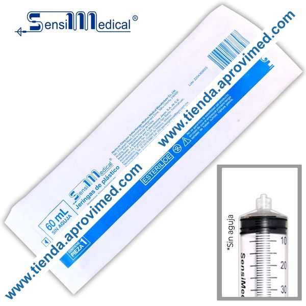 Jeringa sin aguja de 60 ml con Luer Lock