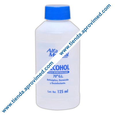 Alcohol etílico 70° G.L. para desinfección — Frasco 125 ml