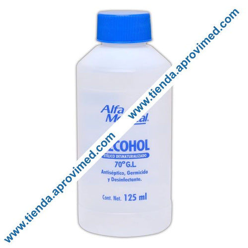 Alcohol etílico 70° G.L. para desinfección — Frasco 125 ml