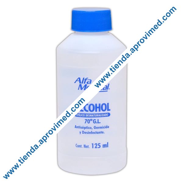 Alcohol etílico 70° G.L. para desinfección — Frasco 125 ml