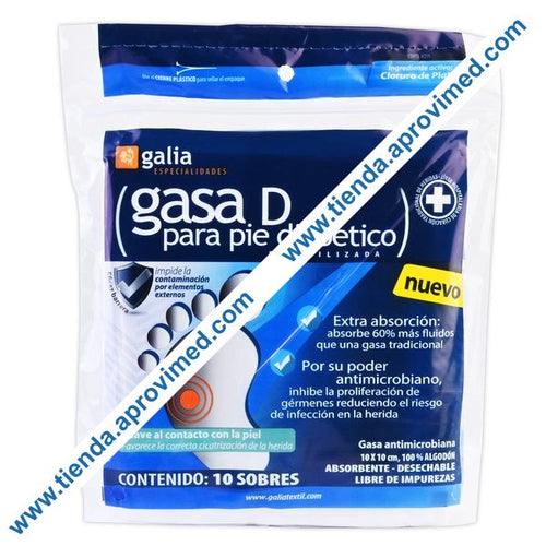 Gasa compuesta estéril para pie diabético — Bolsa con 10 piezas
