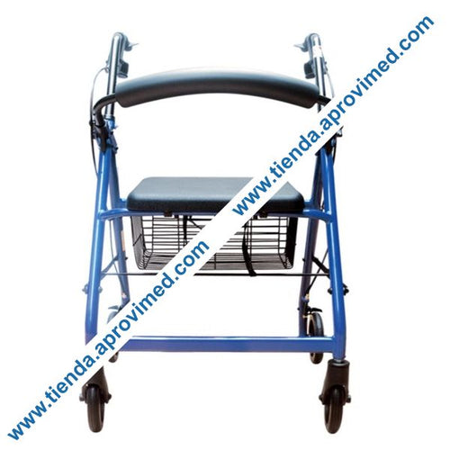 Andadera móvil de aluminio con canastilla Eko-Mobility — Color azul