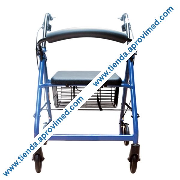 Andadera móvil de aluminio con canastilla Eko-Mobility — Color azul