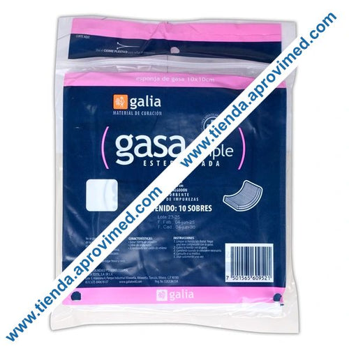 Gasa estéril de 10x10 cm para heridas — Bolsa con 10 unidades