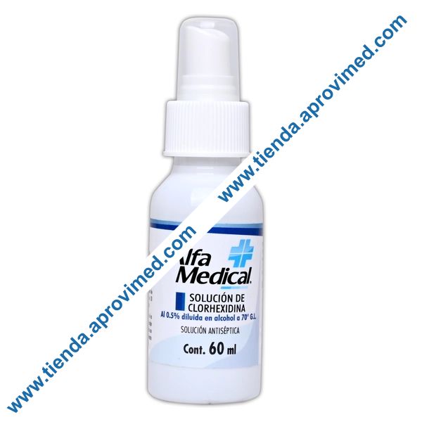 Antiséptico para manos con Clorhexidina y Alcohol — Frasco 60 ml
