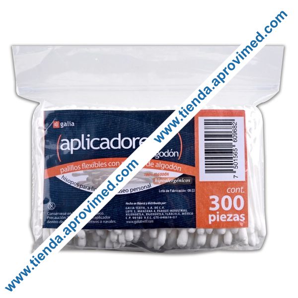 Aplicadores de algodón higiénicos para múltiples usos — Bolsa 300 pzas