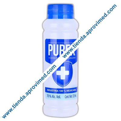 Alcohol Etílico 70% Purex en Frasco de 125 ml — Antiséptico eficaz