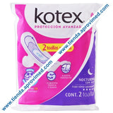 Toallas femeninas nocturnas Kotex con alas — Paquete 2 pzs