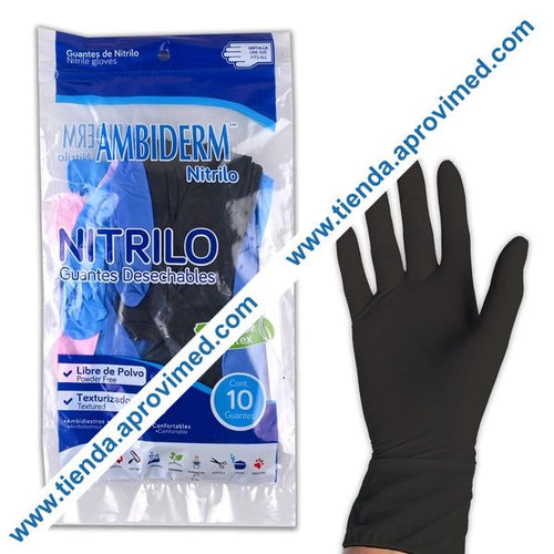 Guantes de nitrilo desechables para exploración — Bolsa 10 pzs