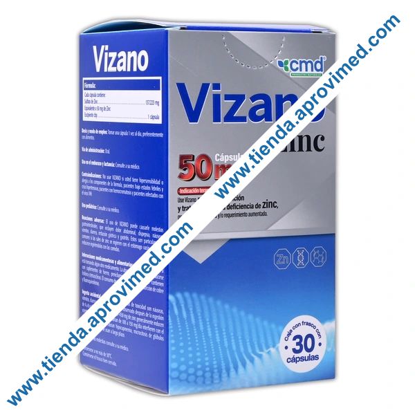 Suplemento de Zinc 50 mg para una piel saludable — Caja 30 cápsulas