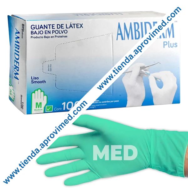 Guantes de látex para exploración médica — Paquete 100 pzas