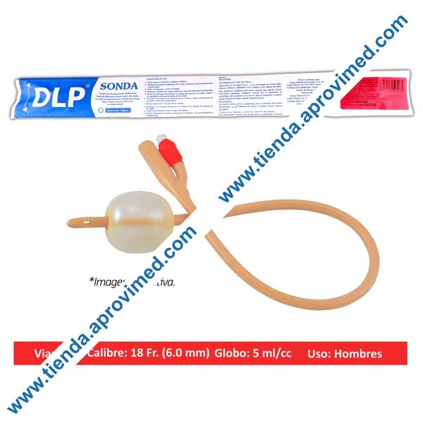 Sonda Foley de látex con globo 5 mL — Calibre 18 Fr