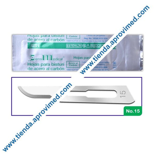 Hoja para bisturí de acero al carbón No. 15 — SensiMedical