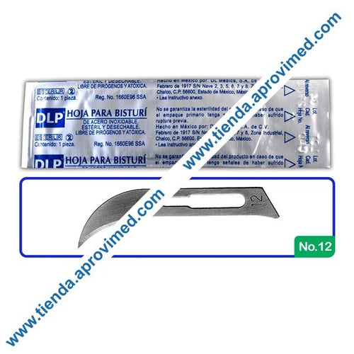 Hoja de bisturí de acero inoxidable No. 12 — 1 pieza